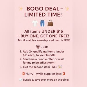 BOGO Deal on Fashion Items